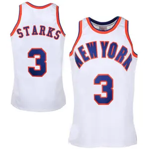 Men's John Starks New York Knicks Authentic White Throwback Jersey